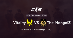 22The MongolZ22 22Team Vitality22-тай 22PGL Cluj-Napoca 202622 тэмцээний Swiss шатны 2-р тойрогт BO3 тоглоно
